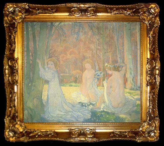 framed  Maurice Denis Spring Landscape with Figures, ta009-2